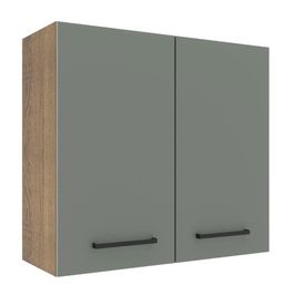 Armário Aéreo Madesa Agata 70 cm 2 Portas Rustic/Cinza