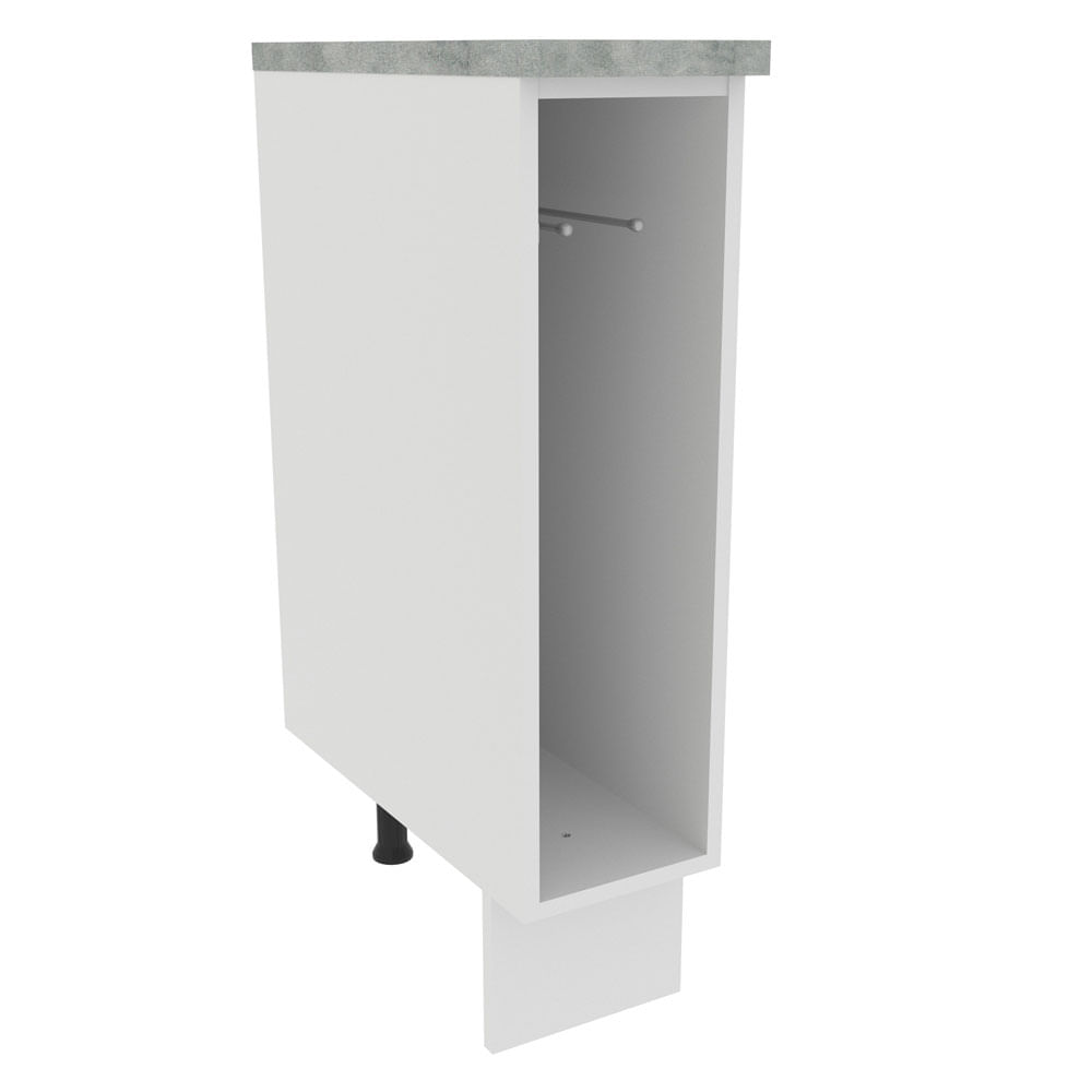 Balcão Porta-Pano 20 x 60 cm (Com Tampo) para Cozinhas Branco Madesa