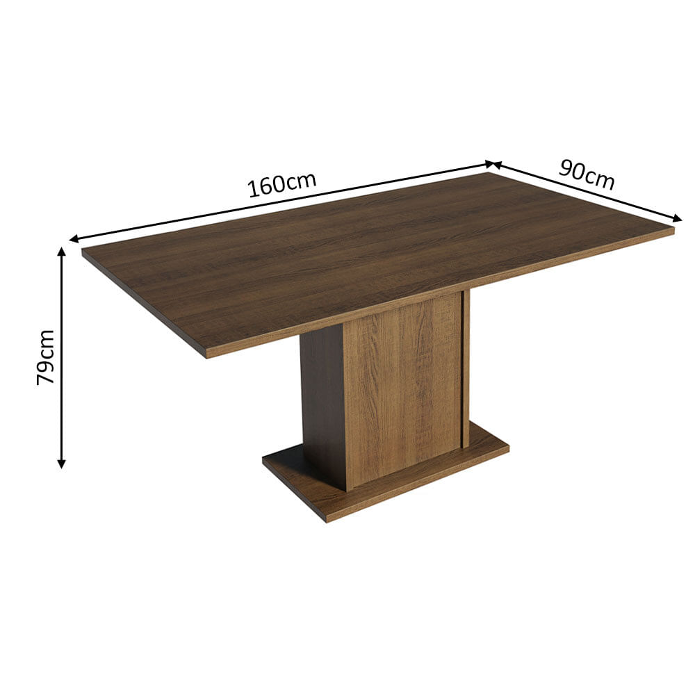 Mesa de Jantar Retangular Tampo de Madeira Rustic 5275 Madesa - Madesa ...