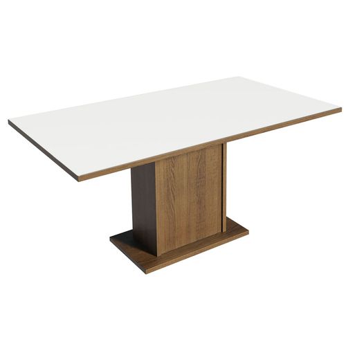 Mesa de Jantar Retangular Tampo de Madeira Rustic/Branco 5275 Madesa