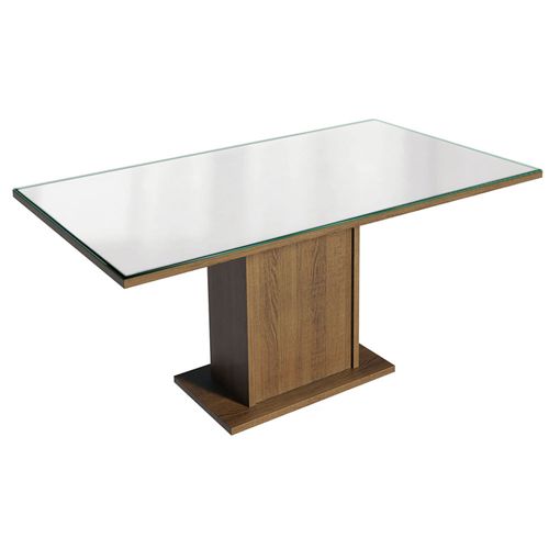 Mesa de Jantar Retangular Tampo de Vidro Rustic/Branco 5275 Madesa
