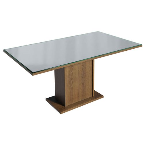 Mesa de Jantar Retangular Tampo de Vidro Rustic/Cinza 5275 Madesa