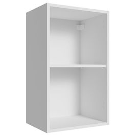 Armário Aéreo 40 cm com 2 Nichos Abertos para Cozinha Madesa Lux, Glamy, Agata, Stella Branco
