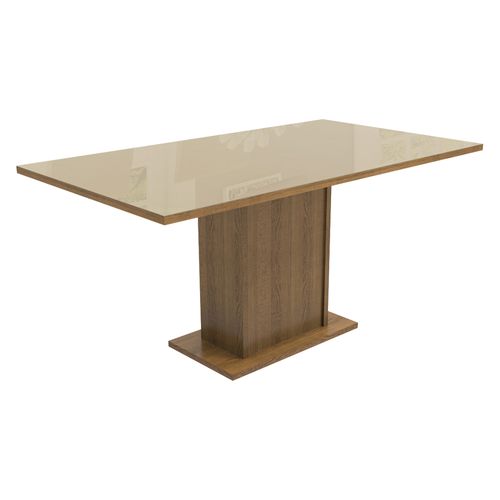 Mesa de Jantar Retangular Tampo de Vidro Rustic/Crema 5275 Madesa