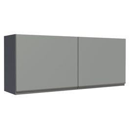 Armário Aéreo 120 x 50 cm 2 Portas Cinza Nice Madesa