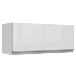 Armário Aéreo Madesa Acordes 100% MDF 80 cm 1 Porta Basculante Branco Brilho
