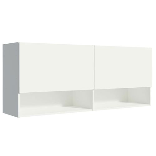 Armário Aéreo 120 cm 2 Portas 2 Nichos Branco para Área de Serviço Madesa