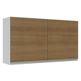 Armário Aéreo Madesa Acordes 100% MDF 120 cm 2 Portas Branco/Rustic