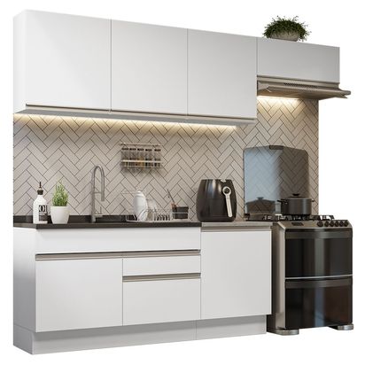 milly-3gorページ Armário de Cozinha Completa 260cm Branco Glamy Madesa 03 - Madesa
