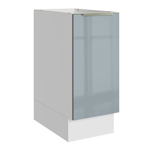 Balcão Madesa Lux 35 cm 1 Porta (Sem Tampo) Branco/Cinza