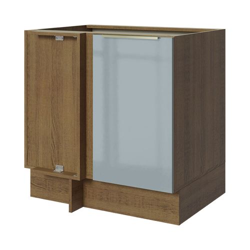 Balcão de Canto Madesa Lux 1 Porta (Sem Tampo) Rustic/Cinza