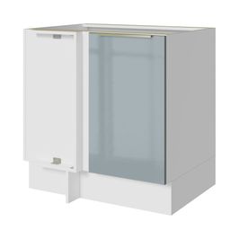 Balcão de Canto Madesa Lux 1 Porta (Sem Tampo) Branco/Cinza