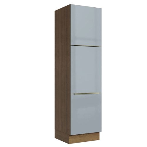 Paneleiro Madesa Lux 60 cm 3 Portas Rustic/Cinza