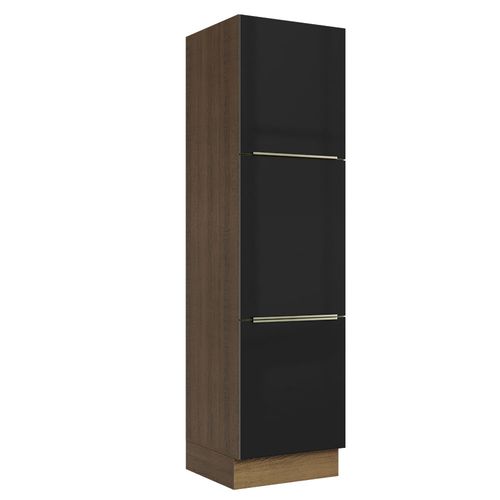 Paneleiro Madesa Lux 60 cm 3 Portas Rustic/Preto