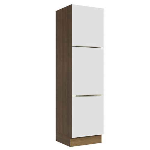Paneleiro Madesa Lux 60 cm 3 Portas Rustic/Branco Veludo