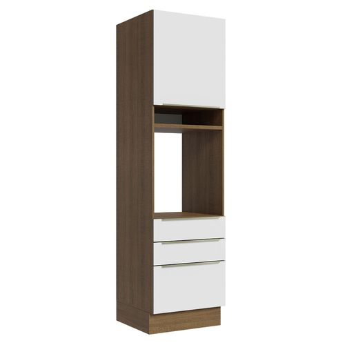 Torre Quente Madesa Lux 60 cm 1 Porta 3 Gavetas Rustic/Branco Veludo