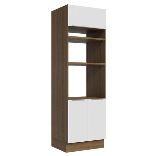 Torre Quente Madesa Lux 70 cm 3 Portas Rustic/Branco Veludo