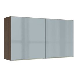 Armário Aéreo Madesa Lux 120 cm 2 Portas Rustic/Cinza