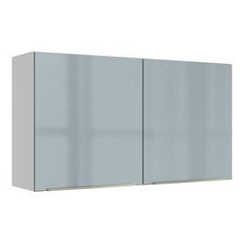 Armário Aéreo Madesa Lux 120 cm 2 Portas Branco/Cinza