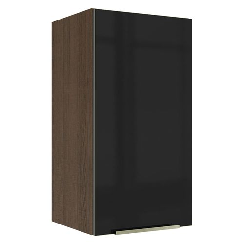 Armário Aéreo Madesa Lux 35 cm 1 Porta Rustic/Preto