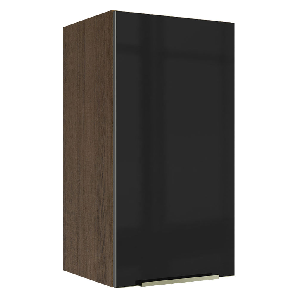 Armário Aéreo Madesa Lux 35 cm 1 Porta Rustic/Preto
