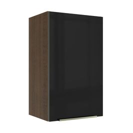 Armário Aéreo Madesa Lux 40 cm 1 Porta Rustic/Preto
