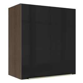 Armário Aéreo Madesa Lux 60 cm 1 Porta Rustic/Preto