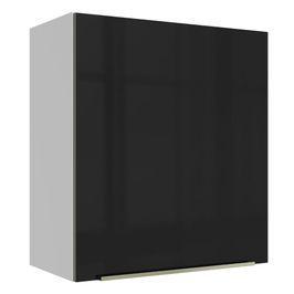 Armário Aéreo Madesa Lux 60 cm 1 Porta Branco/Preto
