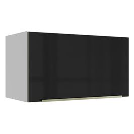 Armário Aéreo Madesa Lux 60 cm 1 Porta Basculante Branco/Preto