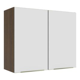 Armário Aéreo Madesa Lux 80 cm 2 Portas Rustic/Branco Veludo