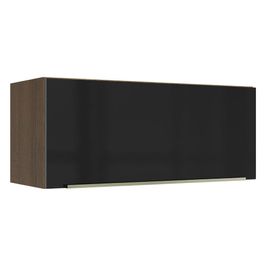 Armário Aéreo Madesa Lux 80 cm 1 Porta Basculante Rustic/Preto