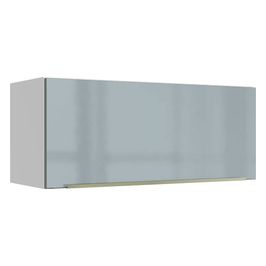 Armário Aéreo Madesa Lux 80 cm 1 Porta Basculante Branco/Cinza