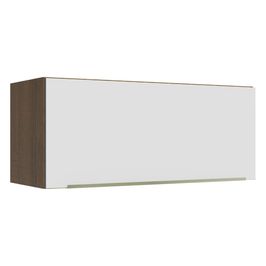 Armário Aéreo Madesa Lux 80 cm 1 Porta Basculante Rustic/Branco Veludo