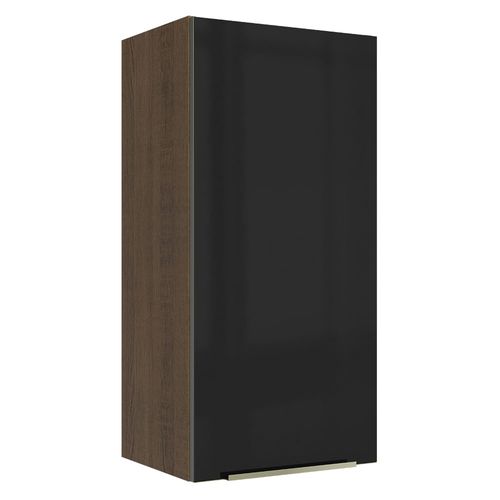 Armário Aéreo Madesa Lux 40 x 83 cm 1 Porta Rustic/Preto