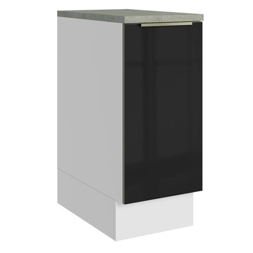 Balcão 35 cm 1 Porta Branco/Preto Lux Madesa