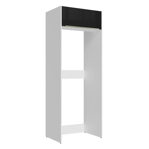 Porta-Geladeira Madesa Lux 1 Porta Basculante Branco/Preto