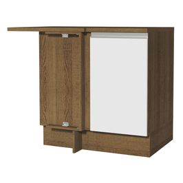 Balcão de Canto Madesa Glamy 1 Porta Rustic/Branco