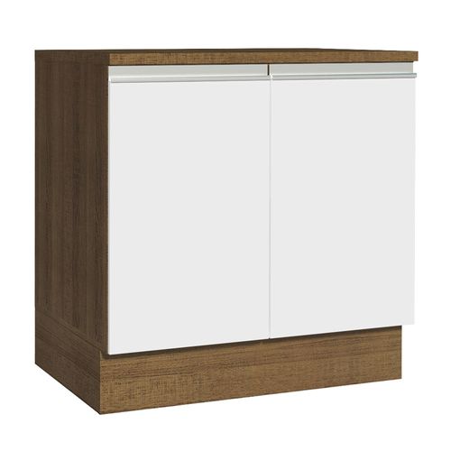 Balcão Madesa Glamy 80 cm 2 Portas Rustic/Branco