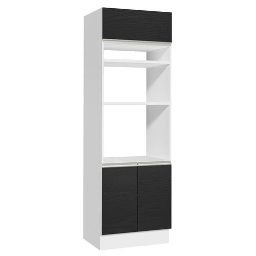 Torre Quente Madesa Glamy 70 cm 3 Portas Branco/Preto