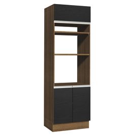 Torre Quente Madesa Glamy 70 cm 3 Portas Rustic/Preto
