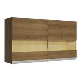 Armário Aéreo Madesa Glamy 120 cm 2 Portas com Vidro Rustic