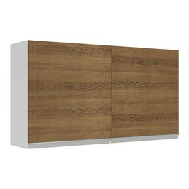 Armário Aéreo Madesa Glamy 120 cm 2 Portas Branco/Rustic
