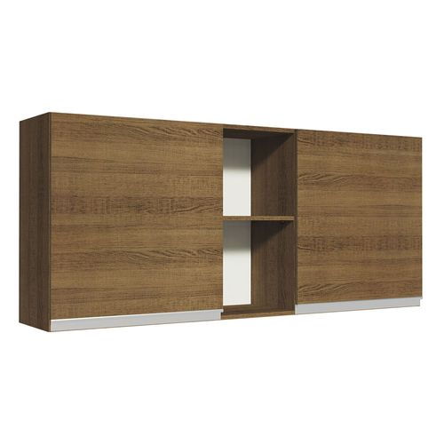 Armário Aéreo Madesa Glamy 150 cm 2 Portas e 2 Nichos Rustic