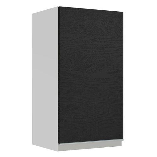 Armário Aéreo Madesa Glamy 35 cm 1 Porta Branco/Preto