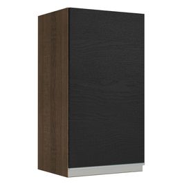 Armário Aéreo Madesa Glamy 35 cm 1 Porta Rustic/Preto