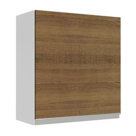 Armário Aéreo Madesa Glamy 60 cm 1 Porta Branco/Rustic