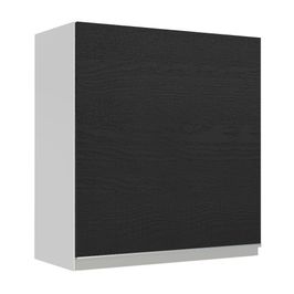 Armário Aéreo Madesa Glamy 60 cm 1 Porta Branco/Preto