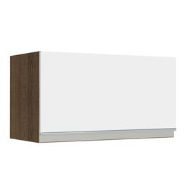 Armário Aéreo Madesa Glamy 60 cm 1 Porta Basculante Rustic/Branco