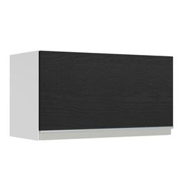 Armário Aéreo Madesa Glamy 60 cm 1 Porta Basculante Branco/Preto