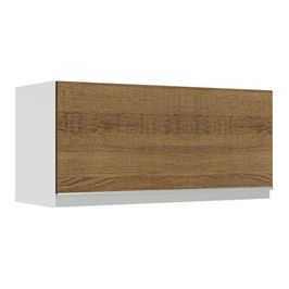 Armário Aéreo de Cozinha Madesa Glamy 70 cm 1 Porta Basculante Branco/Rustic